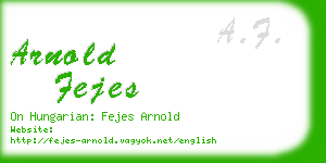 arnold fejes business card